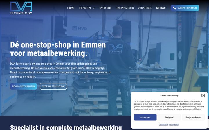 Screenshot di dvatechnology.nl