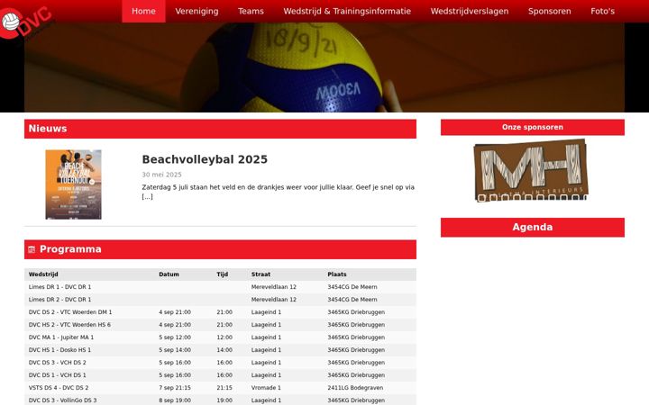 Screenshot di dvcdriebruggen.nl