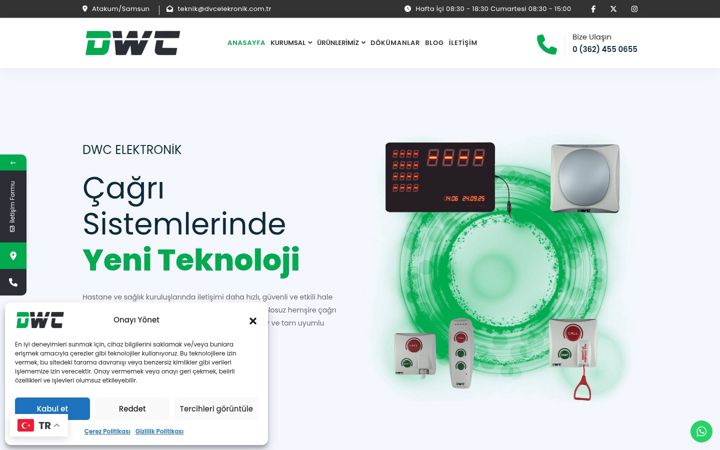 Екранна снимка на dvcelektronik.com.tr
