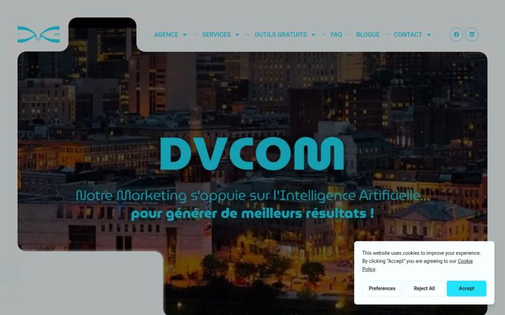 Capture d'écran de dvcom.ca