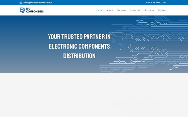 Screenshot of dvcomponents.com