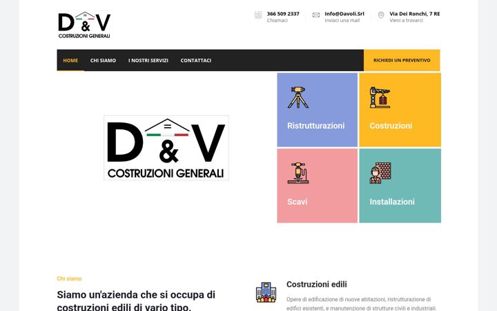 Screenshot of dvcostruzioni.com