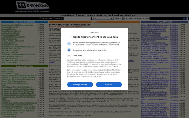 Screenshot of dvdcompare.net