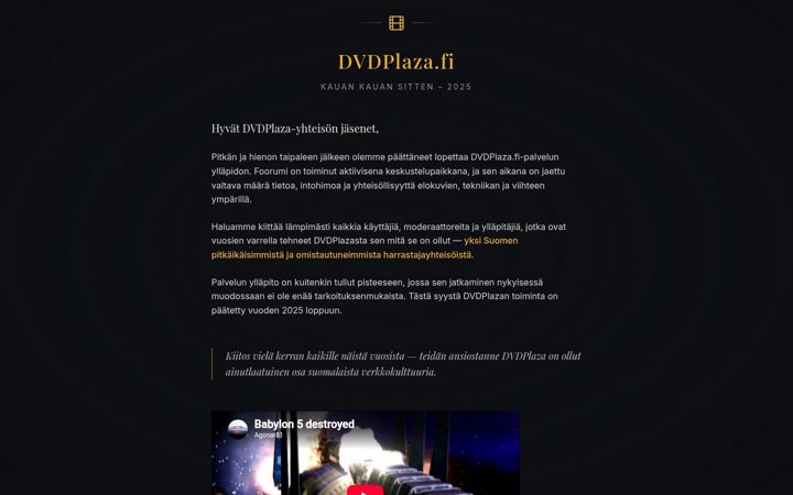 Screenshot of dvdplaza.fi