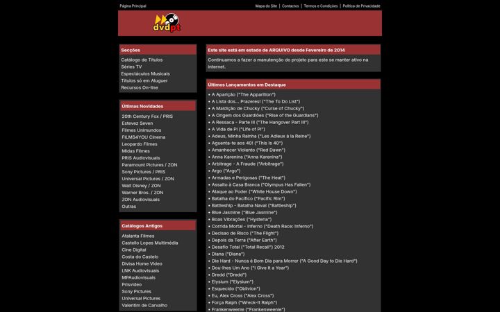 Screenshot of dvdpt.com