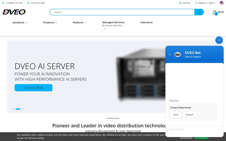 Screenshot of dveo.com