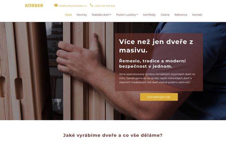 Screenshot di dvere-korber.cz