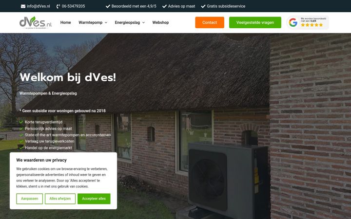 Screenshot di dves.nl