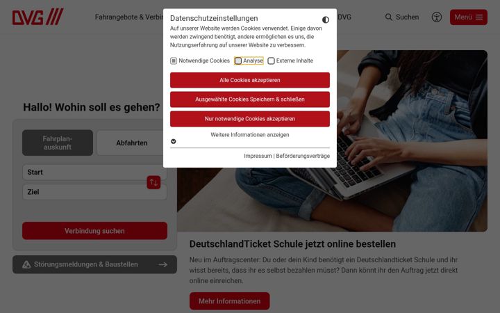 Screenshot of dvg-duisburg.de
