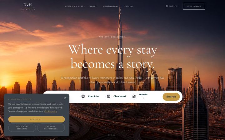 Screenshot of dvhluxeretreats.com