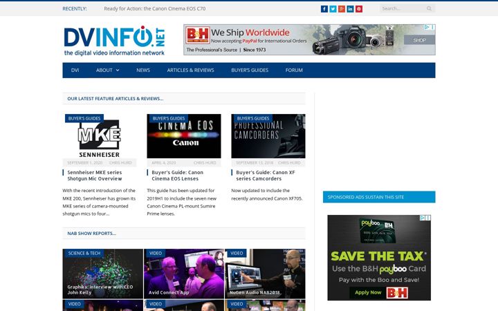 Screenshot of dvinfo.net