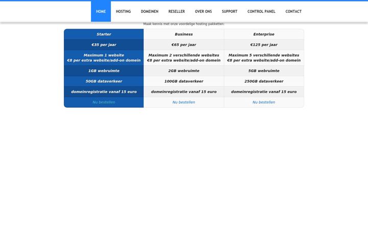 Screenshot of dvkhosting.be