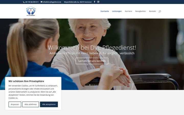 Screenshot of dvl-pflegedienst.de