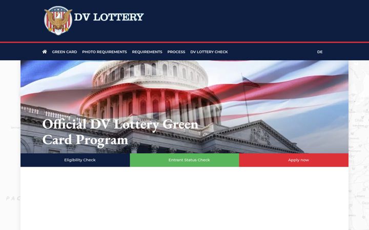 Screenshot of dvlottery.com