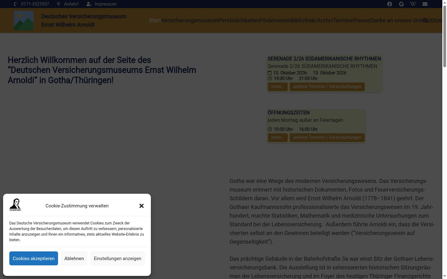 Screenshot of the consent banner shown before any interaction