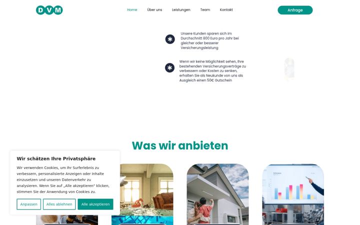 Posnetek zaslona dvm-versicherungsmakler.at