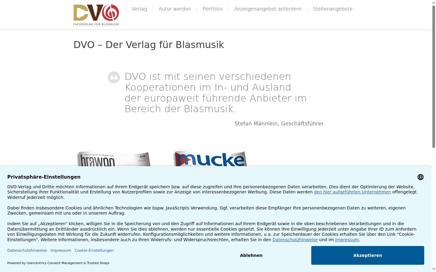 Screenshot of the consent banner shown before any interaction