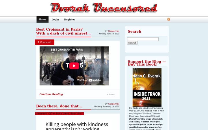 Posnetek zaslona dvorak.org