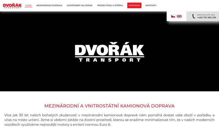 Snimka zaslona za dvoraktransport.cz