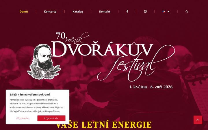 Snímek obrazovky dvorakuvfestival.cz
