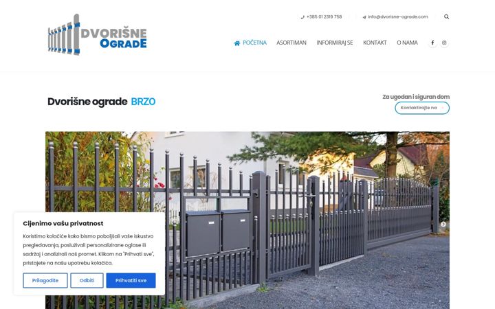 Screenshot of dvorisne-ograde.com