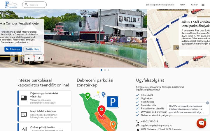 Skjermbilde av dvparking.hu