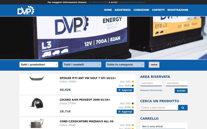 Skærmbillede af dvpautoricambi.it