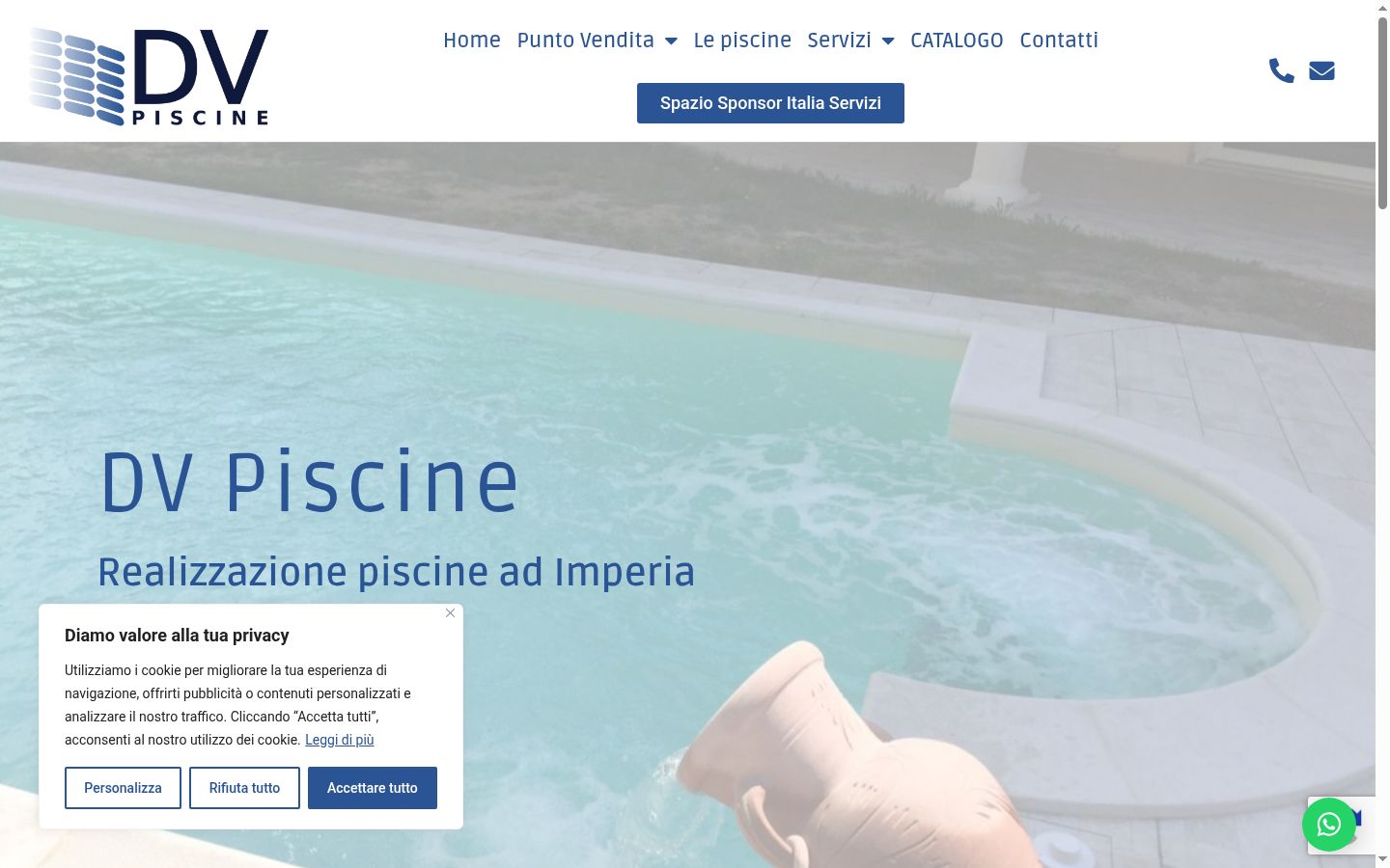 Screenshot del banner di consenso mostrato prima di qualsiasi interazione