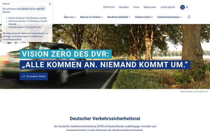 Screenshot of dvr.de