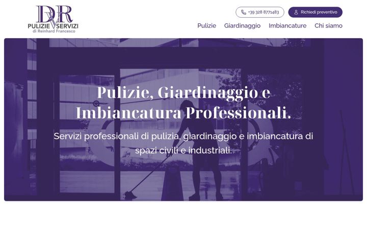 Screenshot stránky dvrpulizieservizi.it