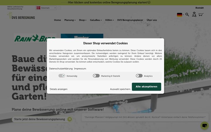 Screenshot of dvs-beregnung.de