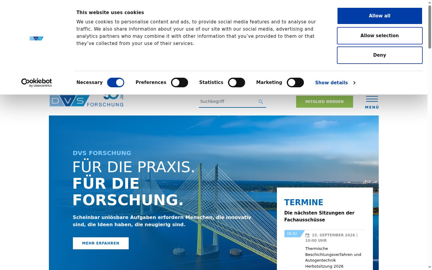 Screenshot of the consent banner shown before any interaction
