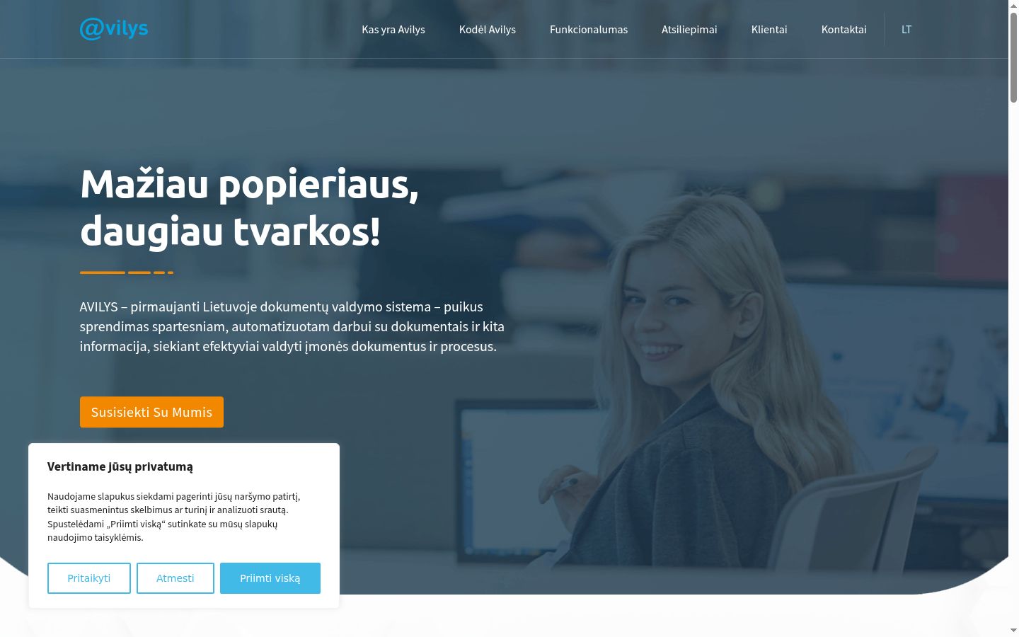 Snímek obrazovky baneru souhlasu zobrazeného před jakoukoli interakcí