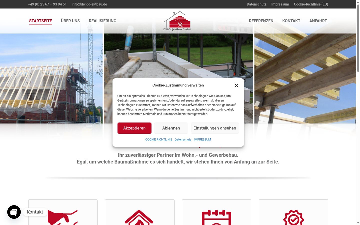 Skärmbild av samtyckesbannern som visades före någon interaktion