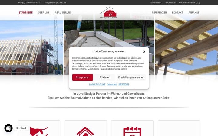 Skärmbild av dw-objektbau.de