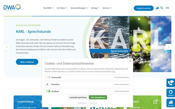 Screenshot of dwa.de