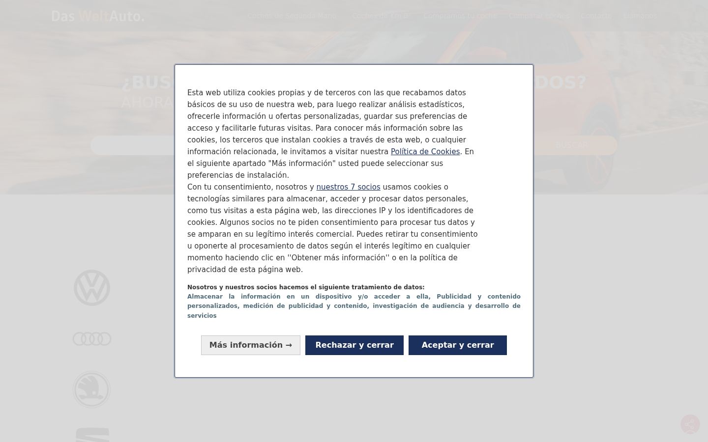 Screenshot of the consent banner shown before any interaction