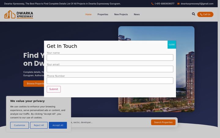 Screenshot of dwarka-xpressway.com