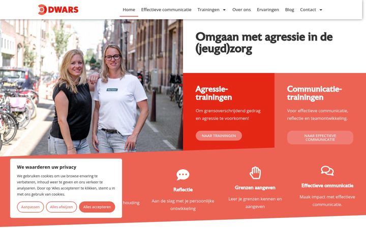 Screenshot di dwarstraining.nl