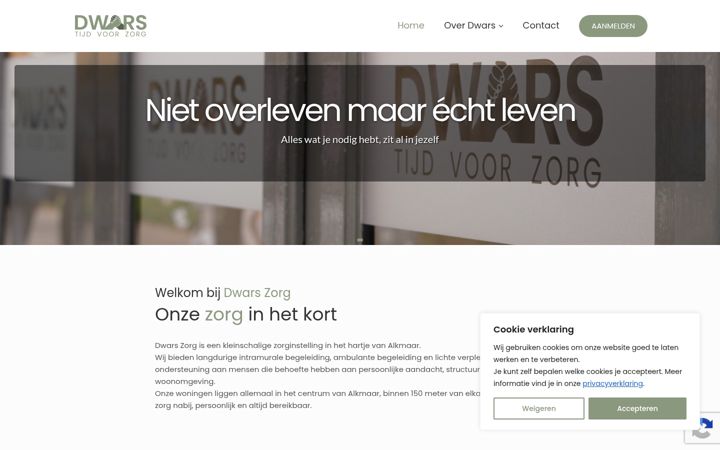 Screenshot di dwarszorg.nl