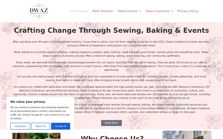 Екранна снимка на dwaz.co.za