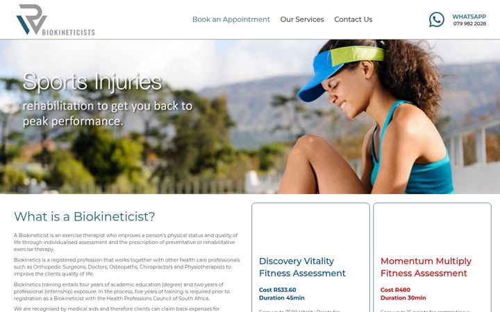 Екранна снимка на dwbiokineticist.co.za
