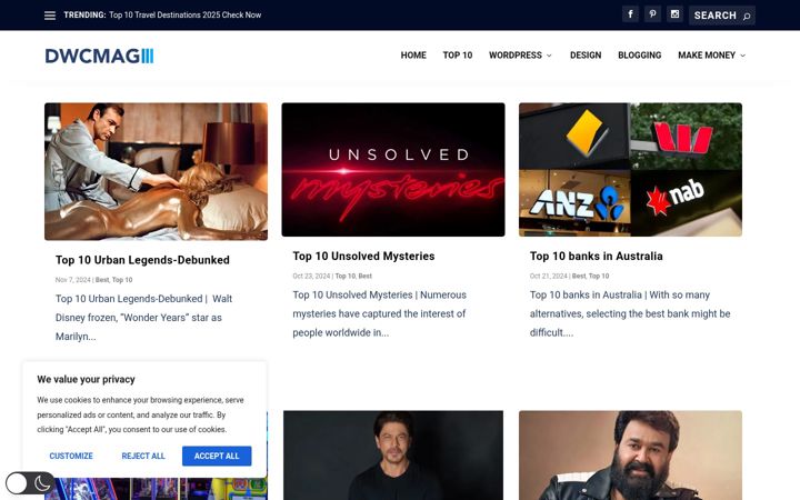 Screenshot of dwcmag.com