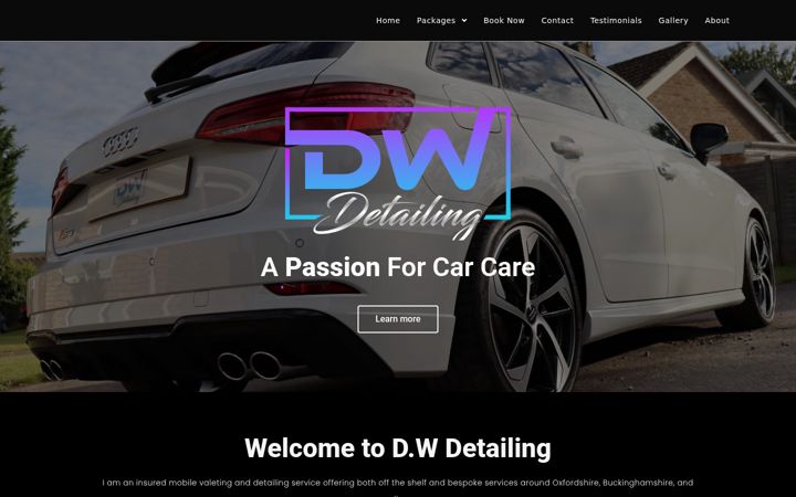 Ekraanipilt saidist dwdetailing.co.uk