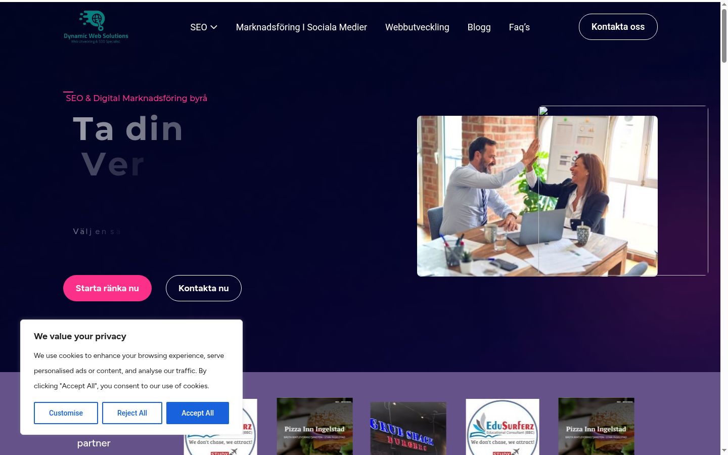 Screenshot tal-banner tal-kunsens muri qabel kwalunkwe interazzjoni