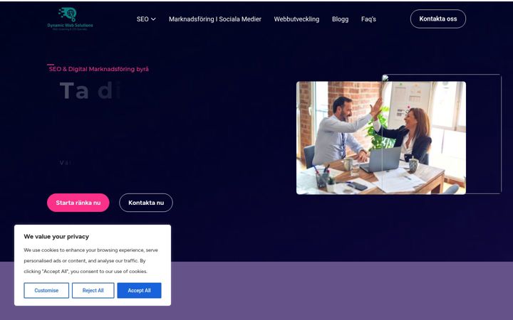Screenshot von dwebsolutions.se