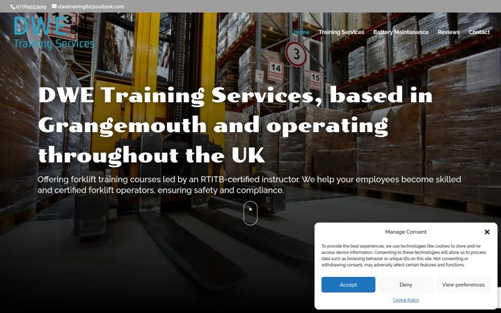 Ekraanipilt saidist dwetrainingservices.co.uk