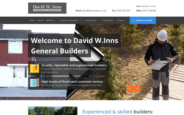 Ekraanipilt saidist dwi-builders.co.uk