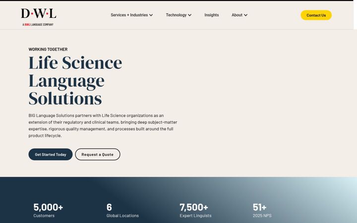 Screenshot of dwlanguages.com