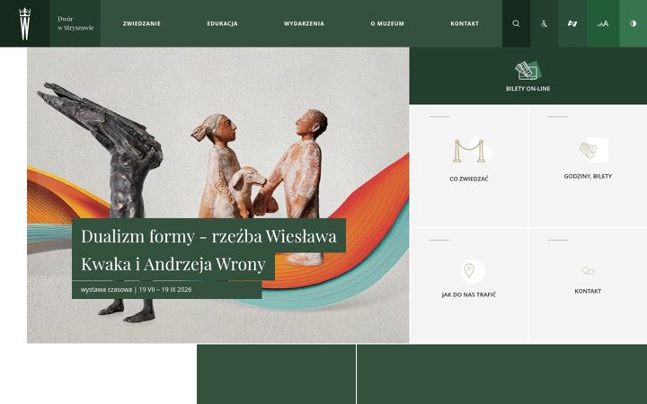 Kuvakaappaus sivustosta dwor-stryszow.pl
